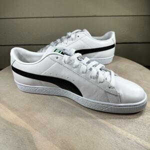 Puma Classic XXI Mens Sneakers Size 13 White Black Accent Low Top Court Low Top